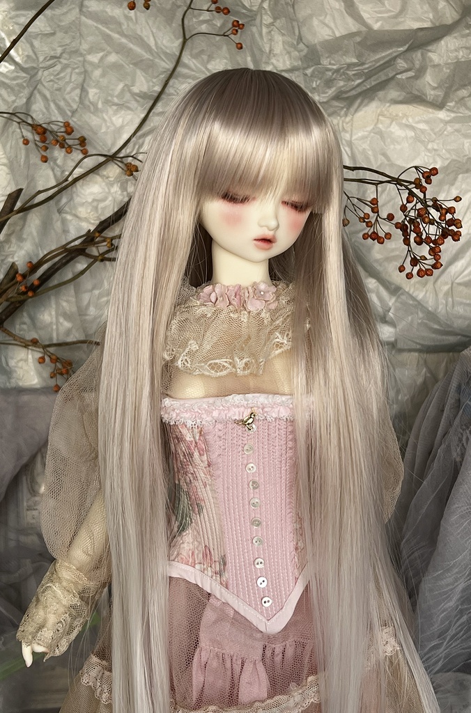 RAPUNZELラプンツェル | Pink Beige x Moonlight Silver | 耐熱ドールウィッグ