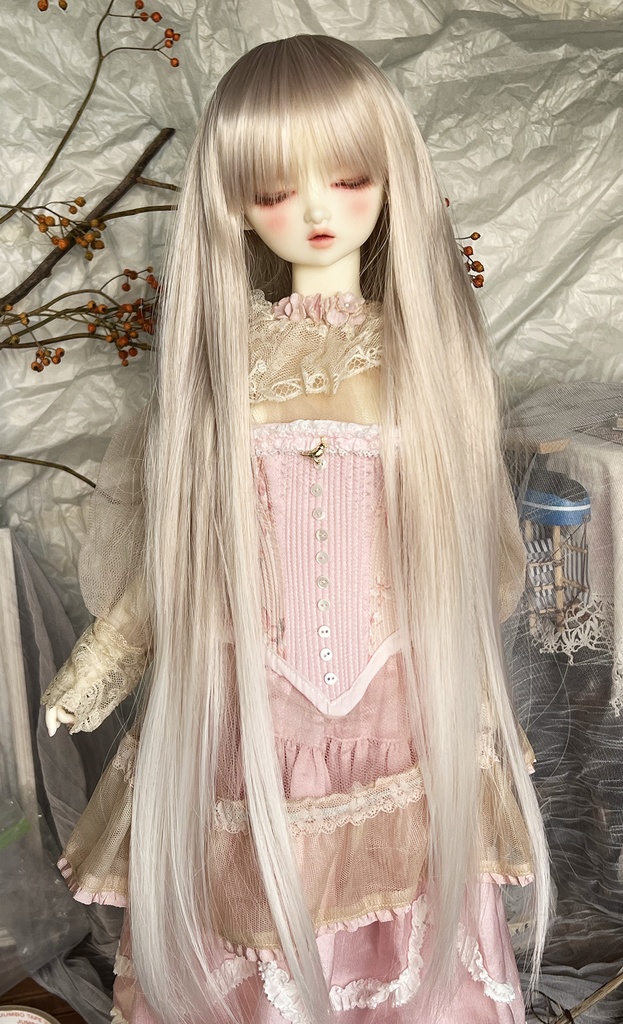 RAPUNZELラプンツェル | Pink Beige x Moonlight Silver | 耐熱ドールウィッグ