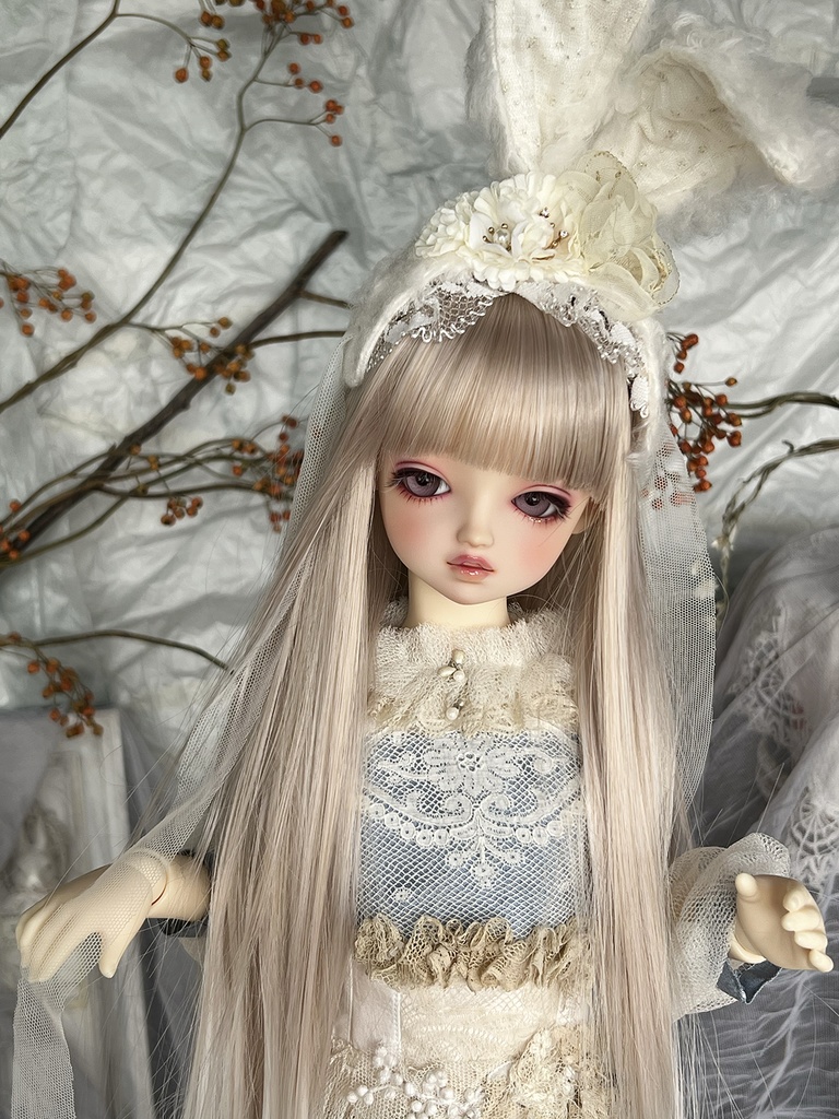 RAPUNZELラプンツェル | Pink Beige x Moonlight Silver | 耐熱ドールウィッグ