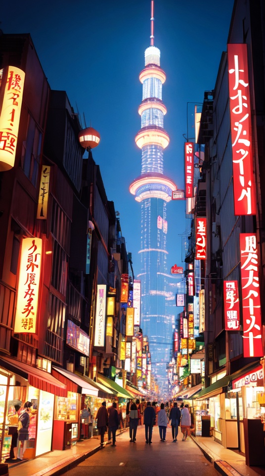 明滅する夜の繁華街