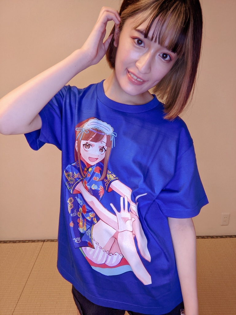 青チャイナTシャツ