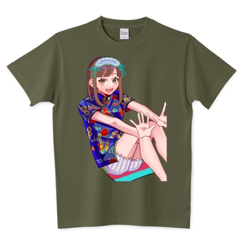 青チャイナTシャツ