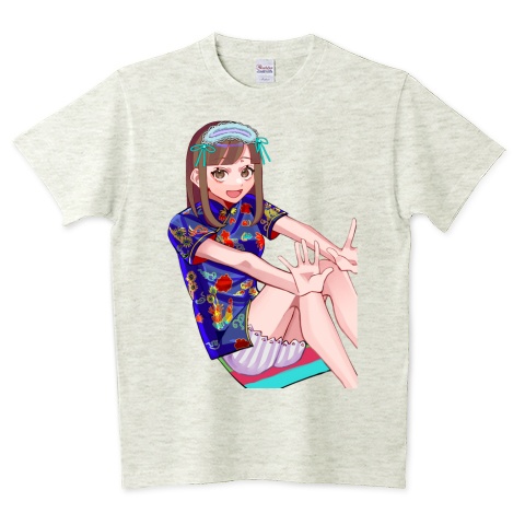 青チャイナTシャツ