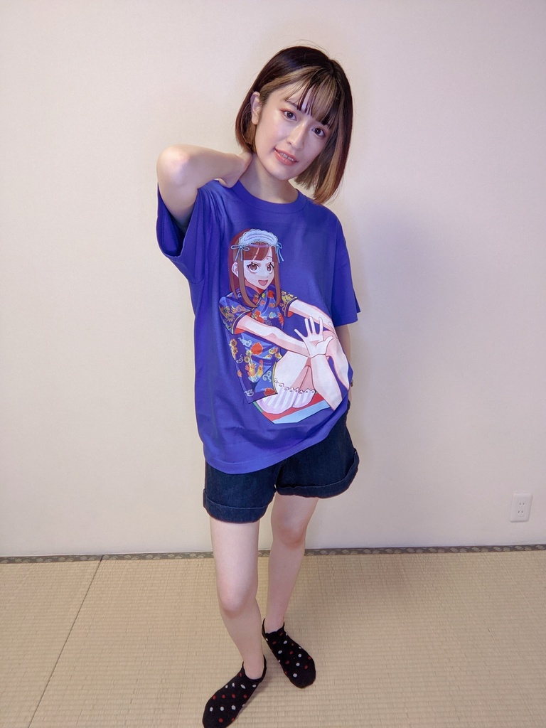 青チャイナTシャツ