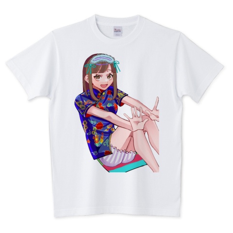 青チャイナTシャツ