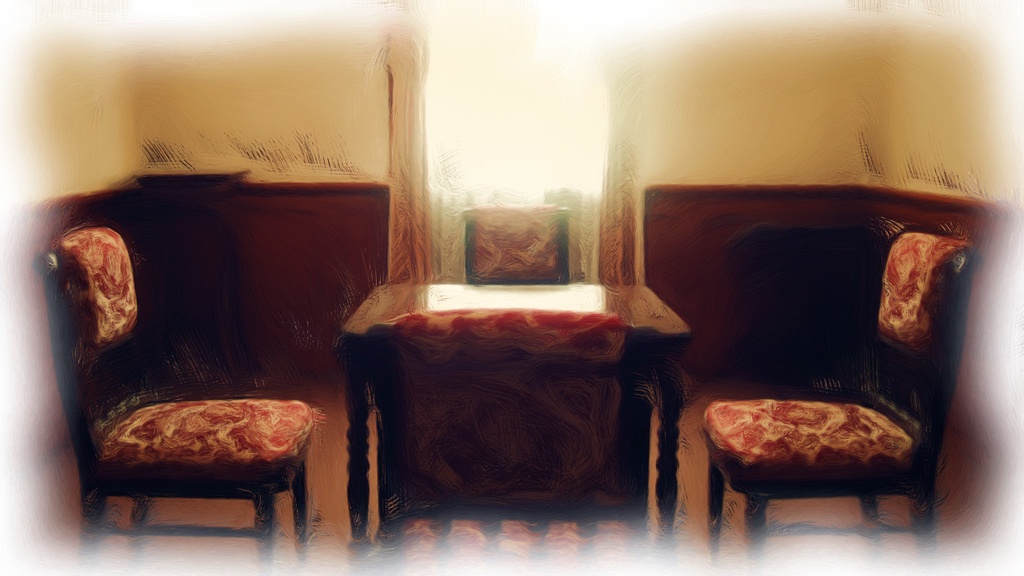 【イラスト風加工】レトロな洋館背景素材