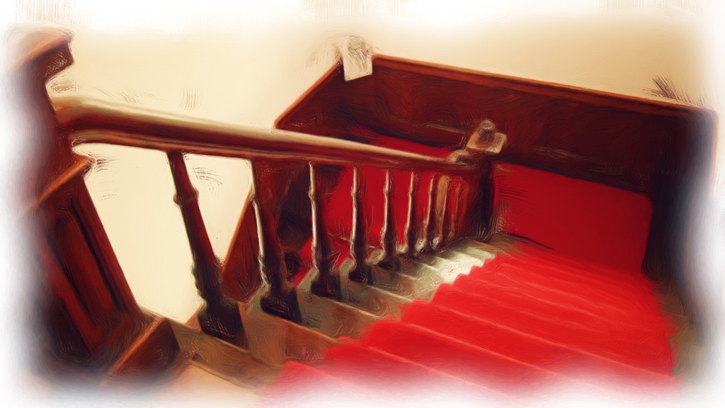 【イラスト風加工】レトロな洋館背景素材