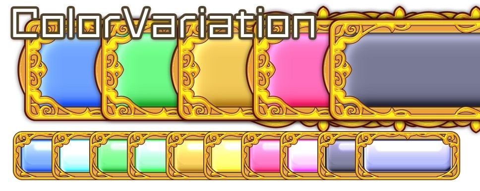 ポップ系クラシカルボタン&メッセージウィンドウ【単体販売版・フルHD対応】