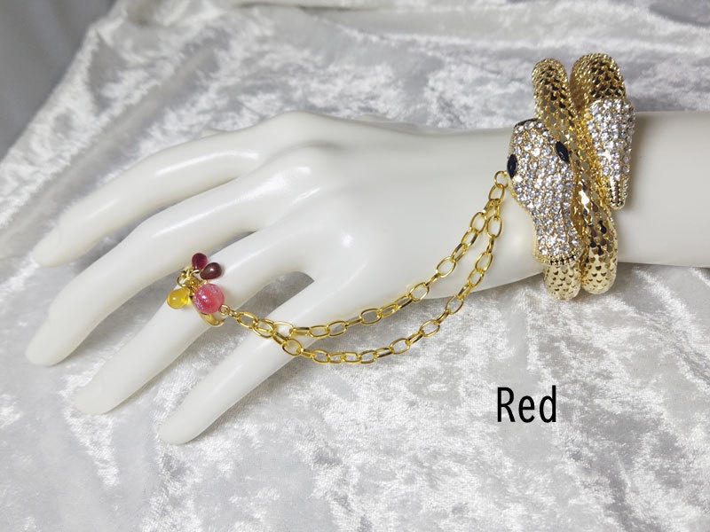 スネークチェーンブレス&ビーズリングG