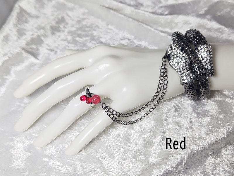 スネークチェーンブレス&ビーズリングB