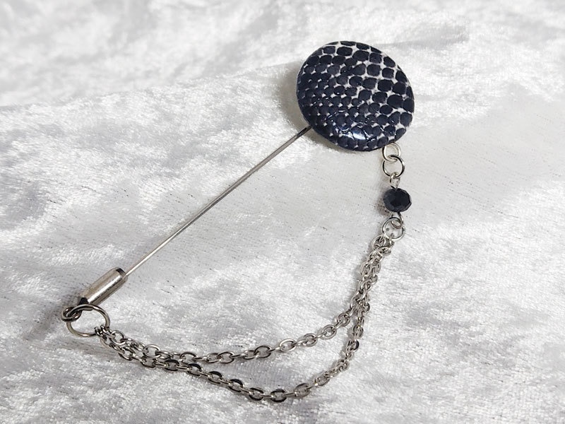 ハットピンチェーン付きシルバー