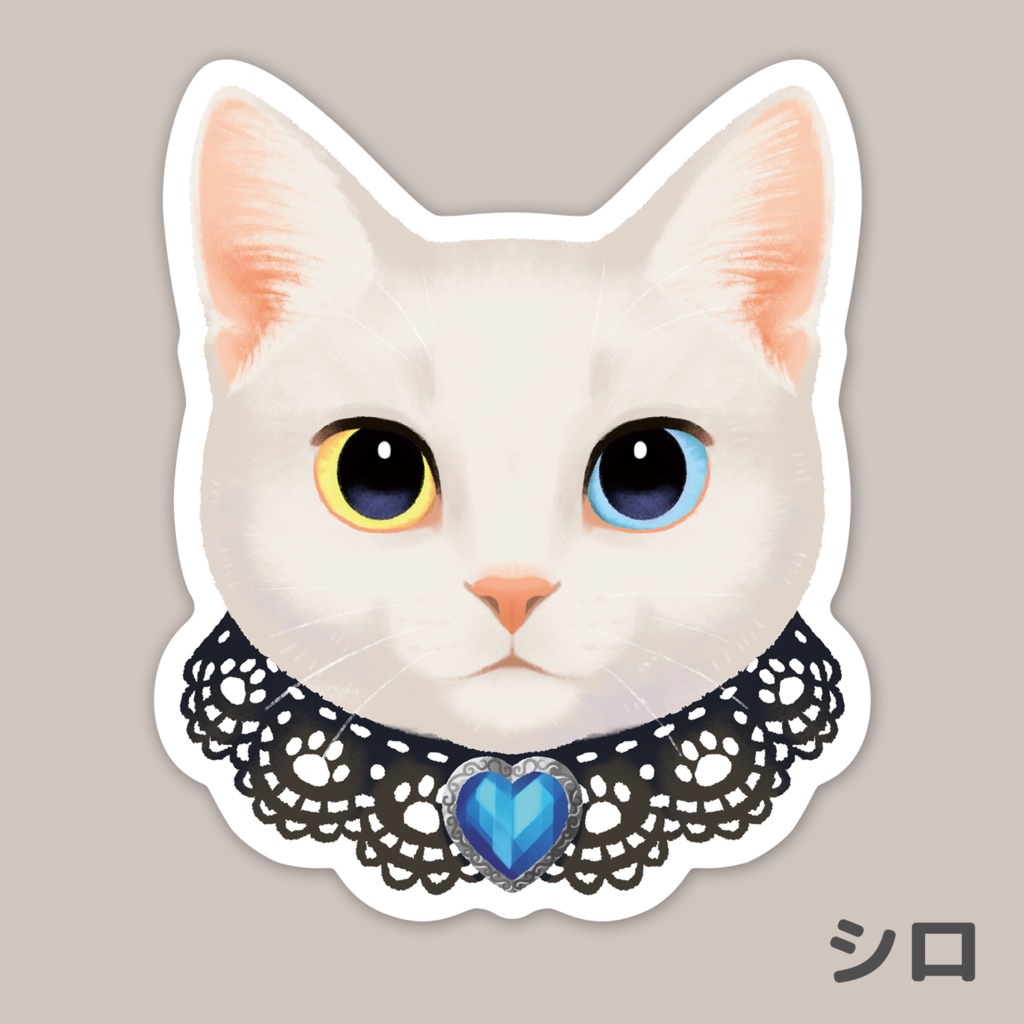 猫顔ステッカー