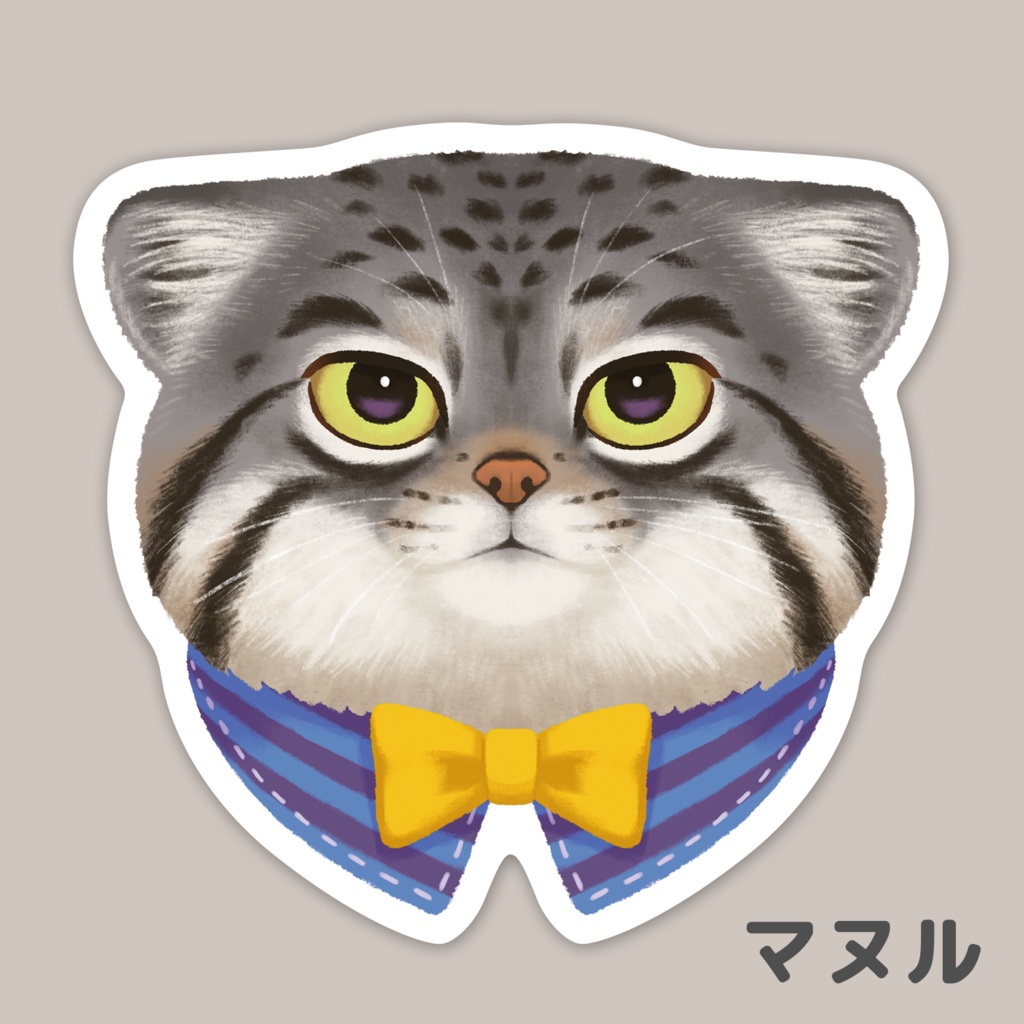 猫顔ステッカー