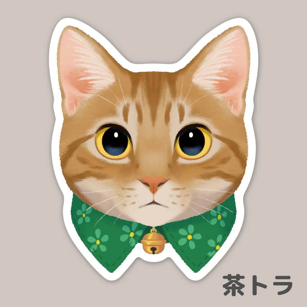 猫顔ステッカー