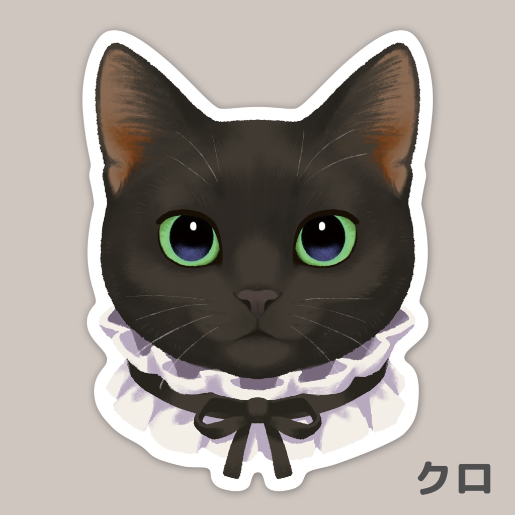 猫顔ステッカー