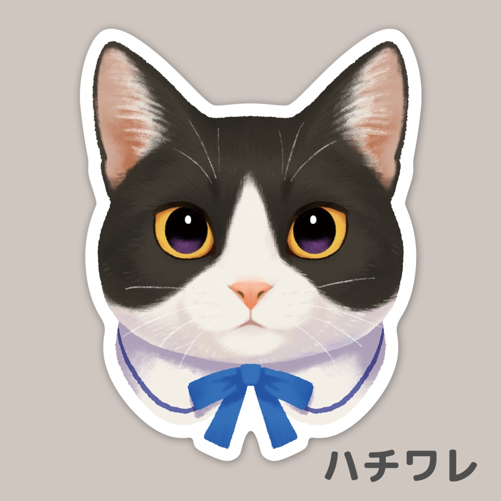 猫顔ステッカー