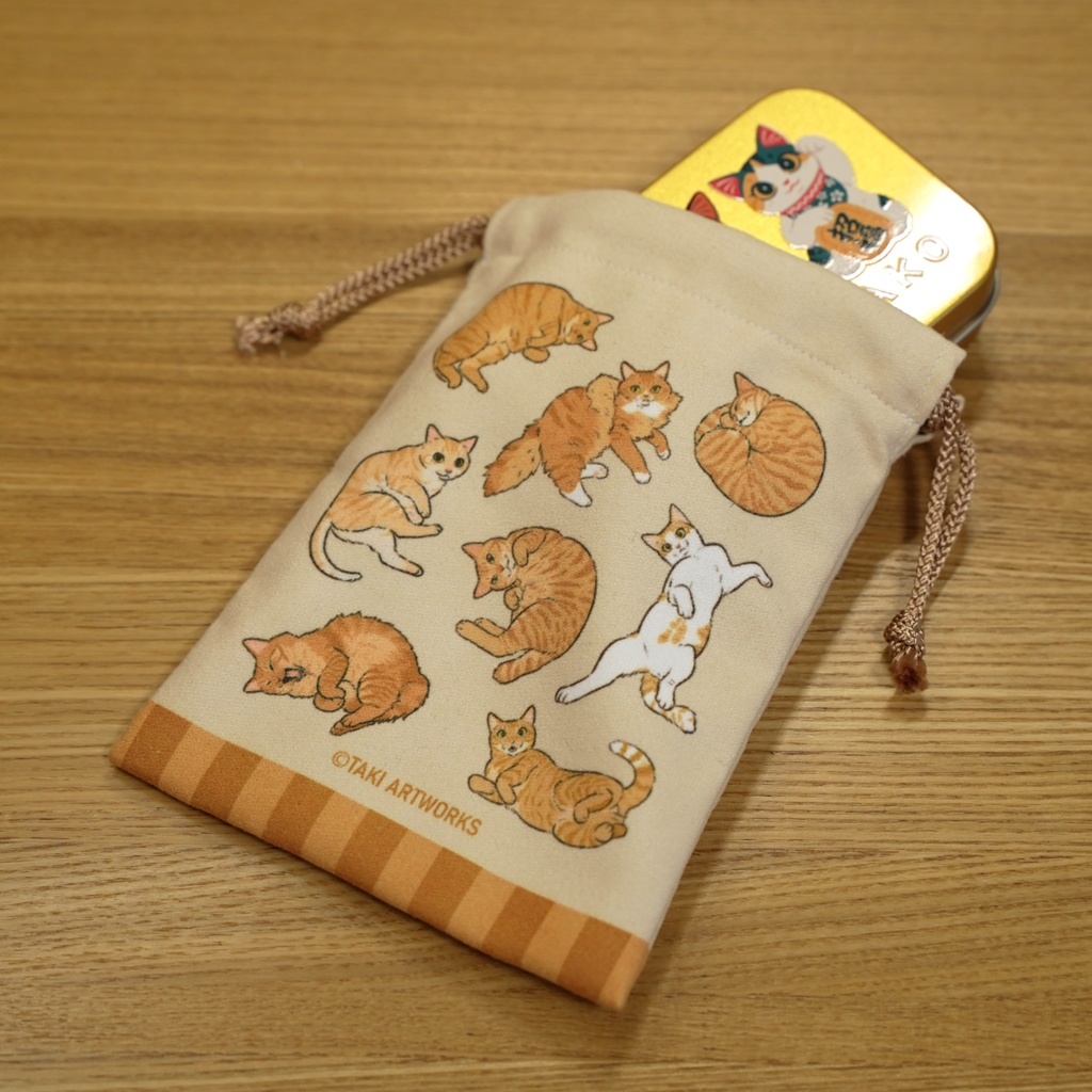 ねこざんまいミニ巾着