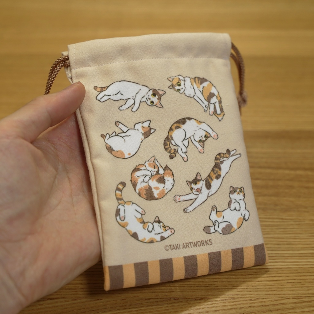 ねこざんまいミニ巾着