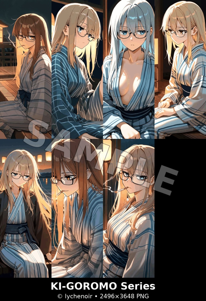 【季衣 -KI-GOROMO-】夏宵の金髪美【生成AI】