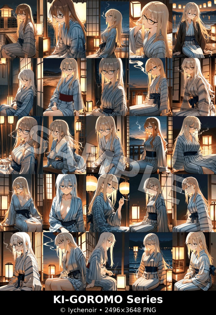 【季衣 -KI-GOROMO-】夏宵の金髪美【生成AI】