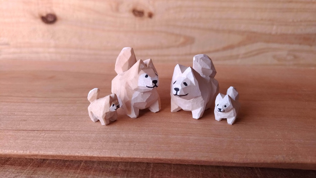 ちっこい柴犬と まめ柴の木彫り 川崎誠二 Online Shop Booth