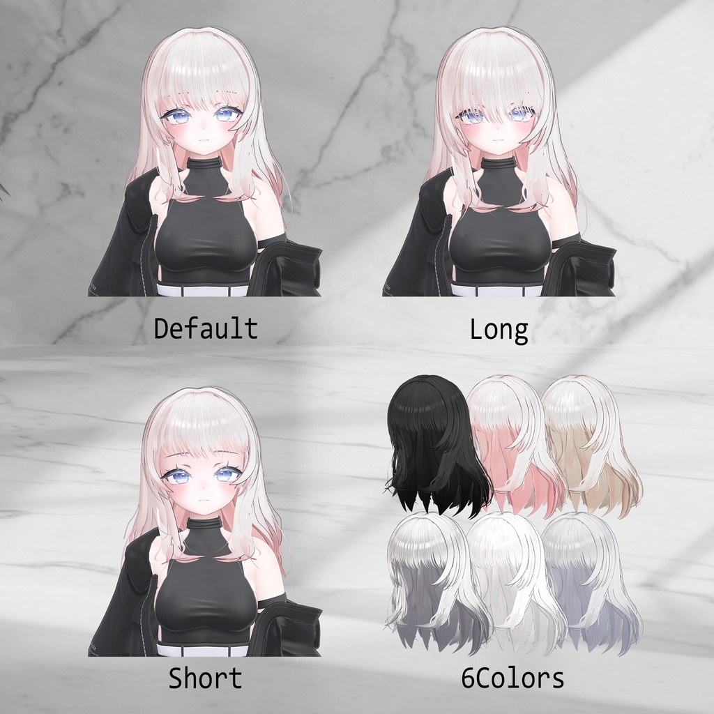 【複数アバター対応】Ease Fade Long Hair #0008