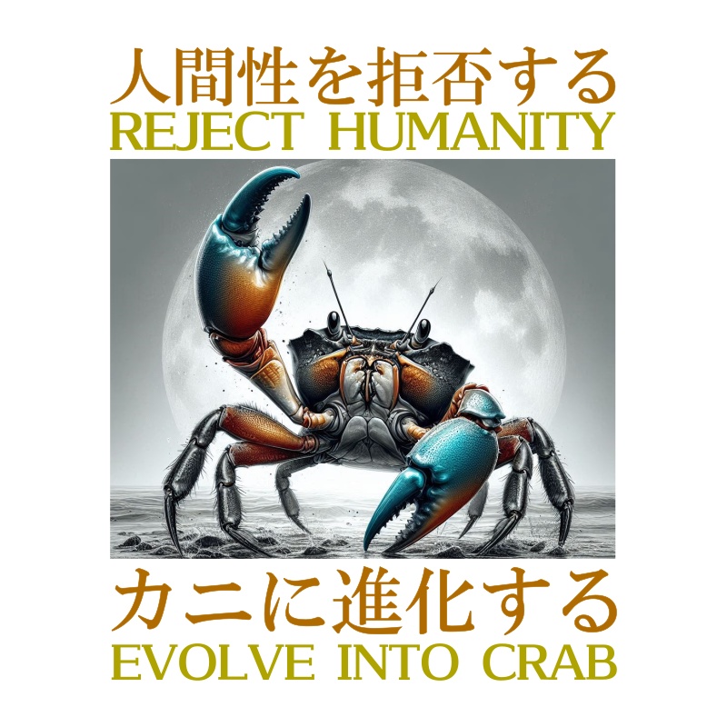 【VRoid】【無料/Free】人間性を拒否する カニに進化する Tシャツ / REJECT HUMANITY EVOLVE INTO CRAB T-Shirt