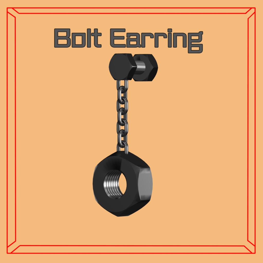 【VRChat想定・無料配布】Bolt Earring