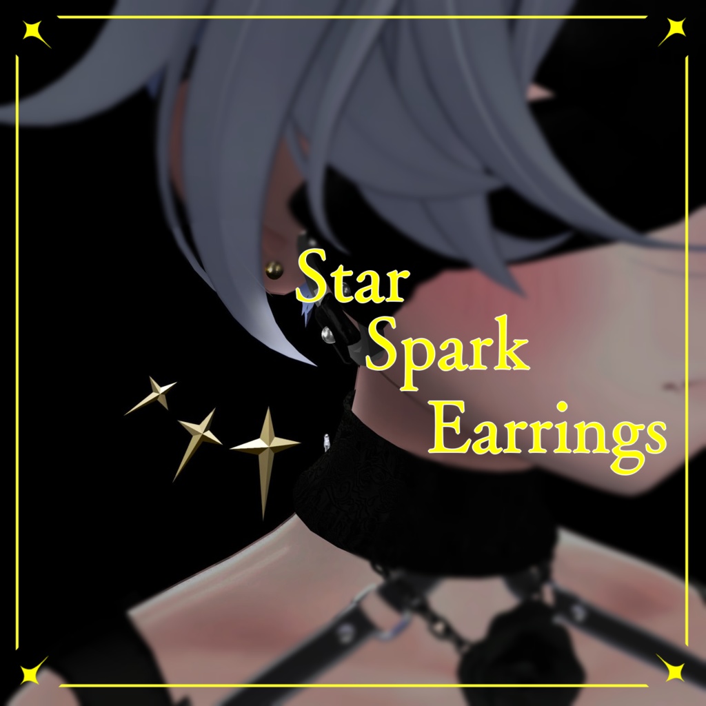 【VRChat想定】Star Spark Earrings