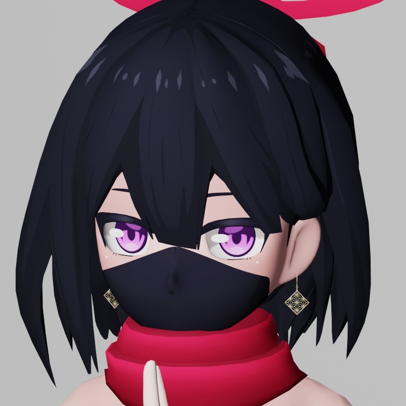 【VRChat想定】和柄ピアス