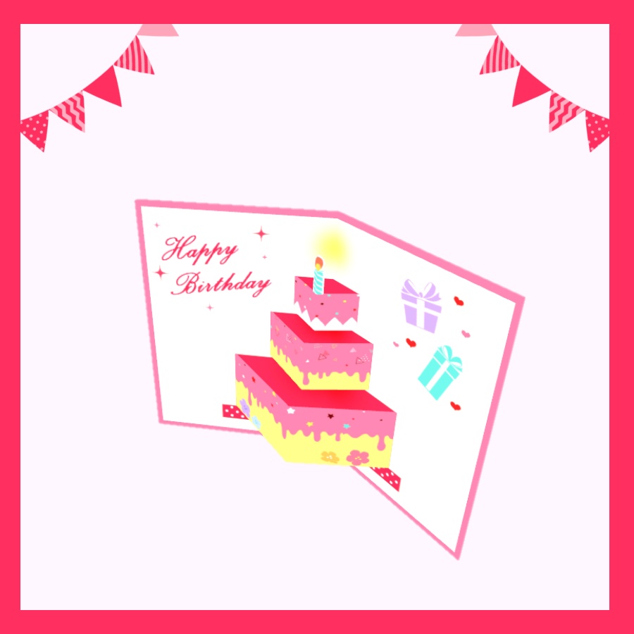 3Dバースデーカード