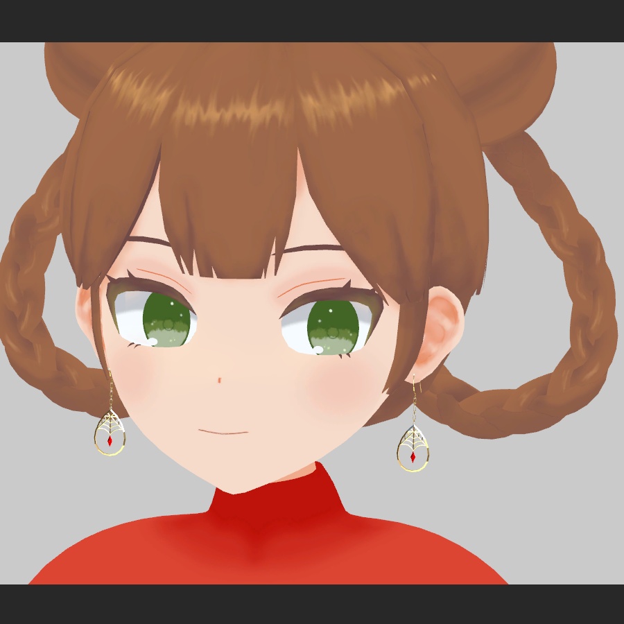 【VRChat想定】クモの巣ピアス