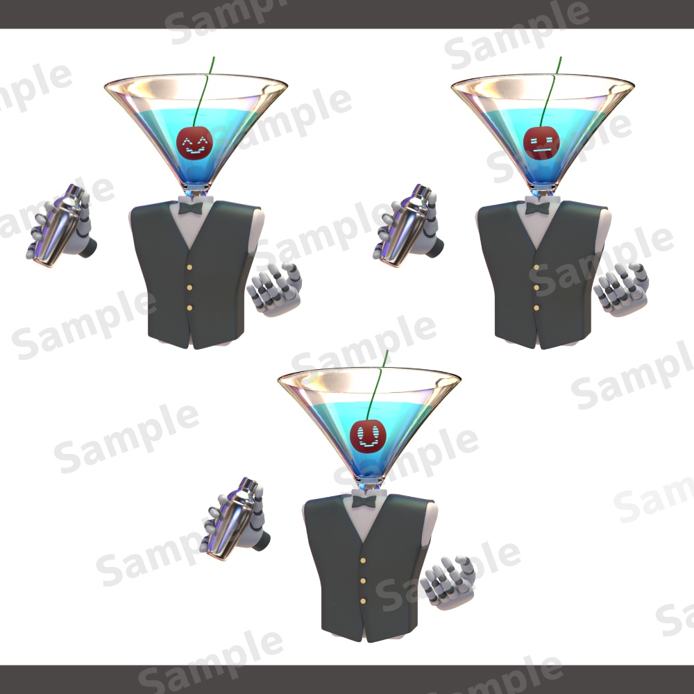 【立ち絵素材】バーテンダー/ロボット/メカ
