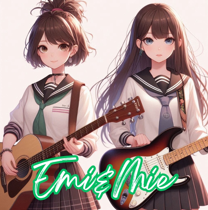 「エミとミエ」　イラスト①