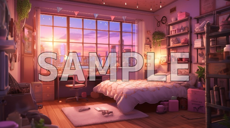 【期間限定90%オフ】背景素材-女の子の部屋(40枚)