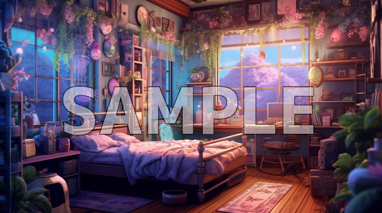 【期間限定90%オフ】背景素材-女の子の部屋(40枚)