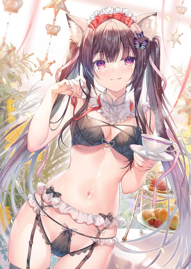 【受注生産】猫耳メイドちゃんお茶会タペストリー