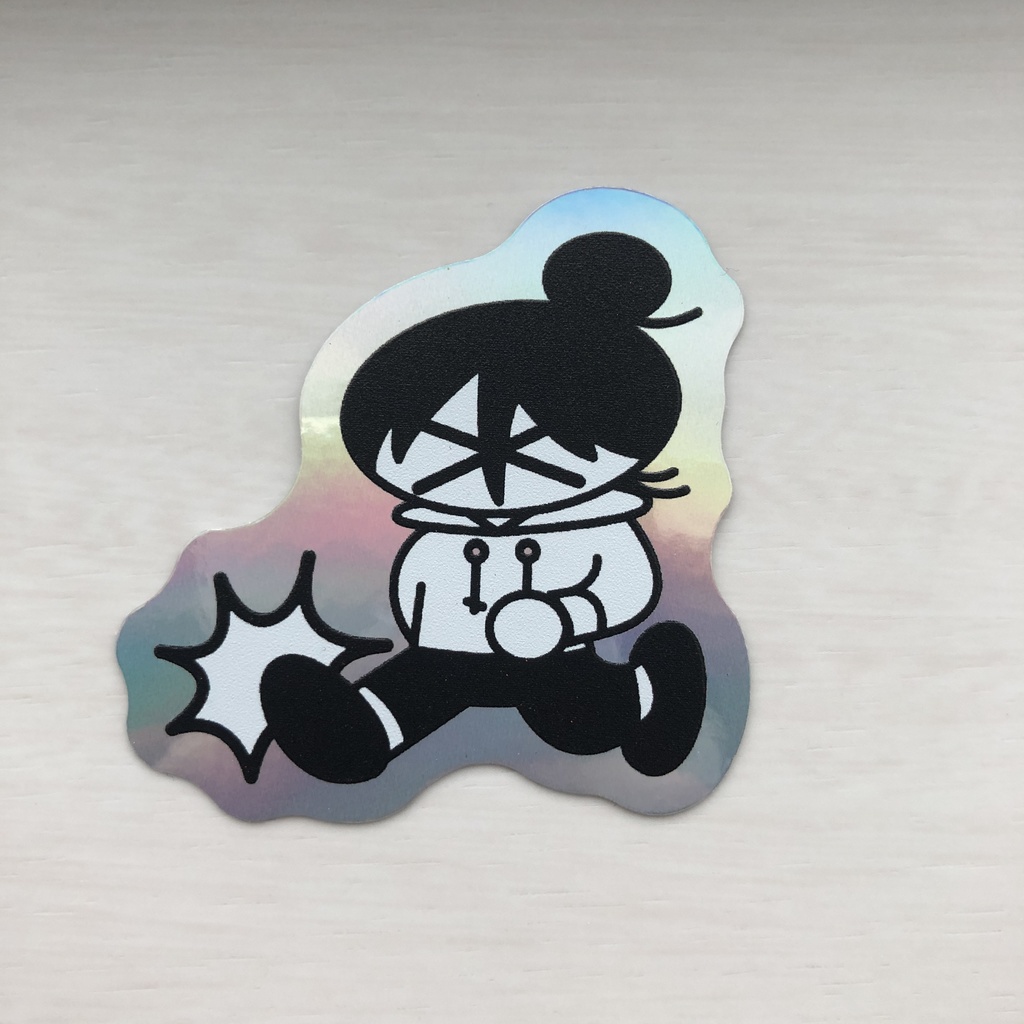 オリジナルステッカー 蛍光イエロー ホログラム