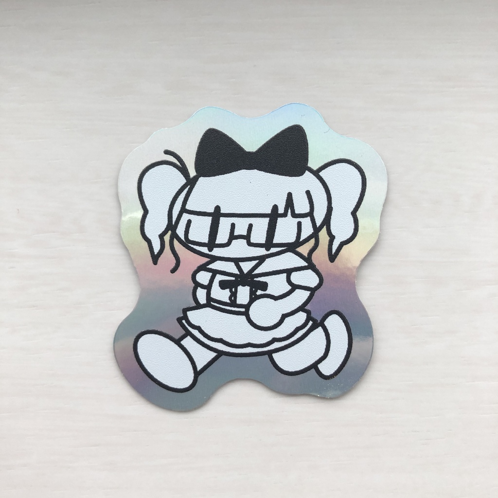 オリジナルステッカー 蛍光イエロー ホログラム