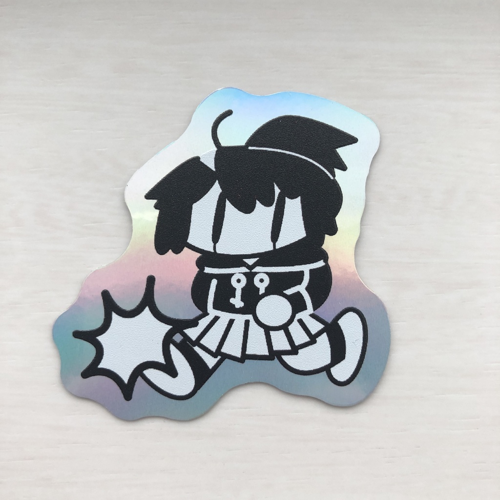 オリジナルステッカー 蛍光イエロー ホログラム