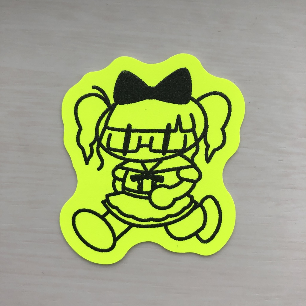 オリジナルステッカー 蛍光イエロー ホログラム