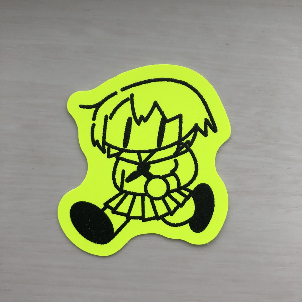 オリジナルステッカー 蛍光イエロー ホログラム
