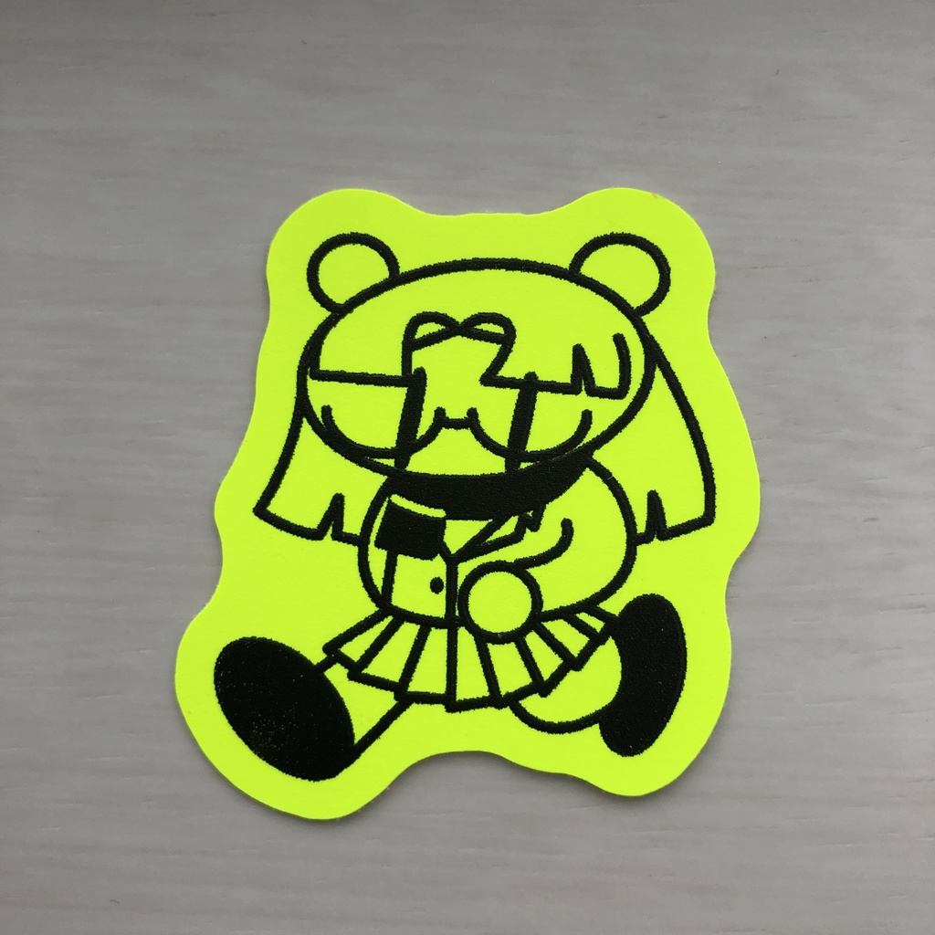 オリジナルステッカー 蛍光イエロー ホログラム