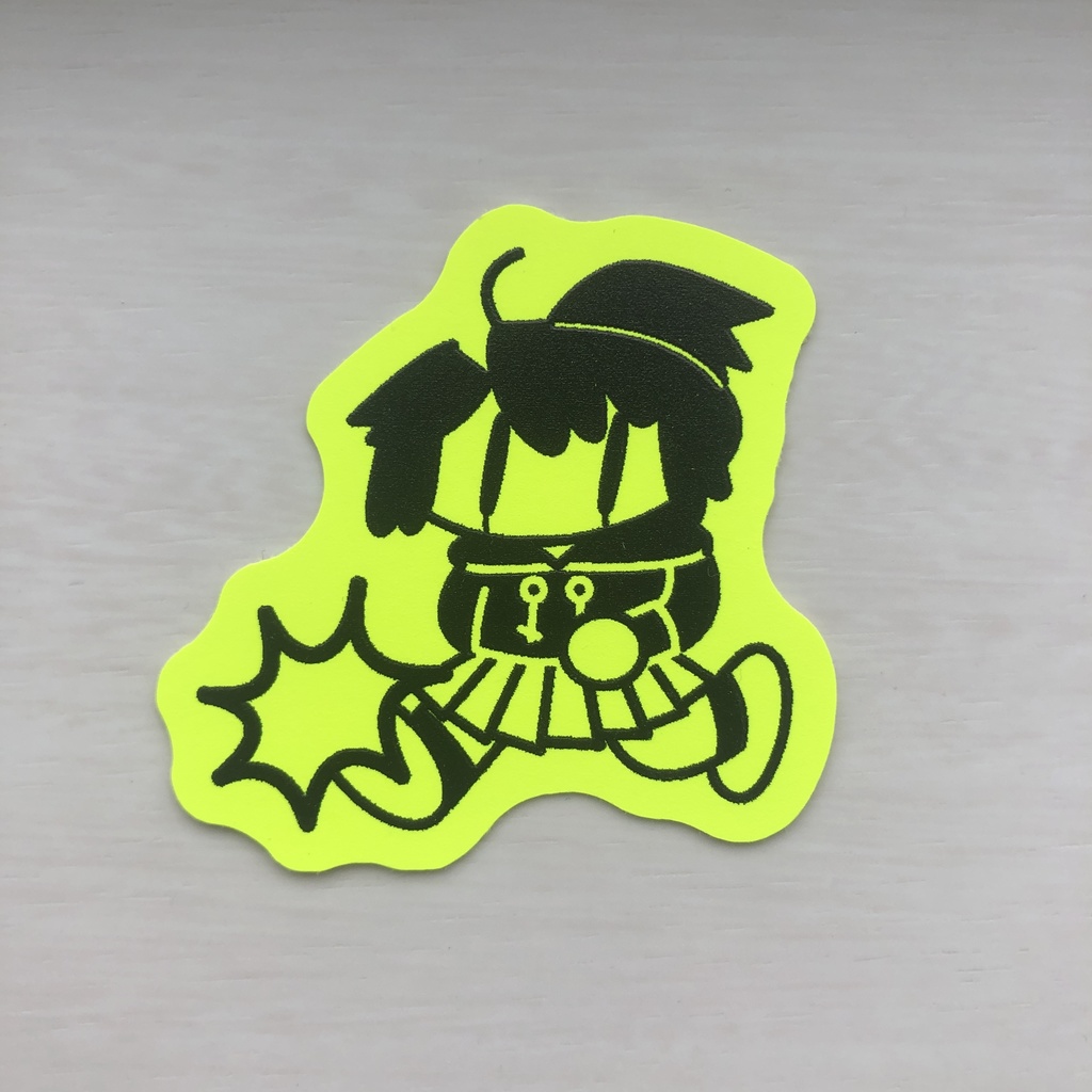 オリジナルステッカー 蛍光イエロー ホログラム