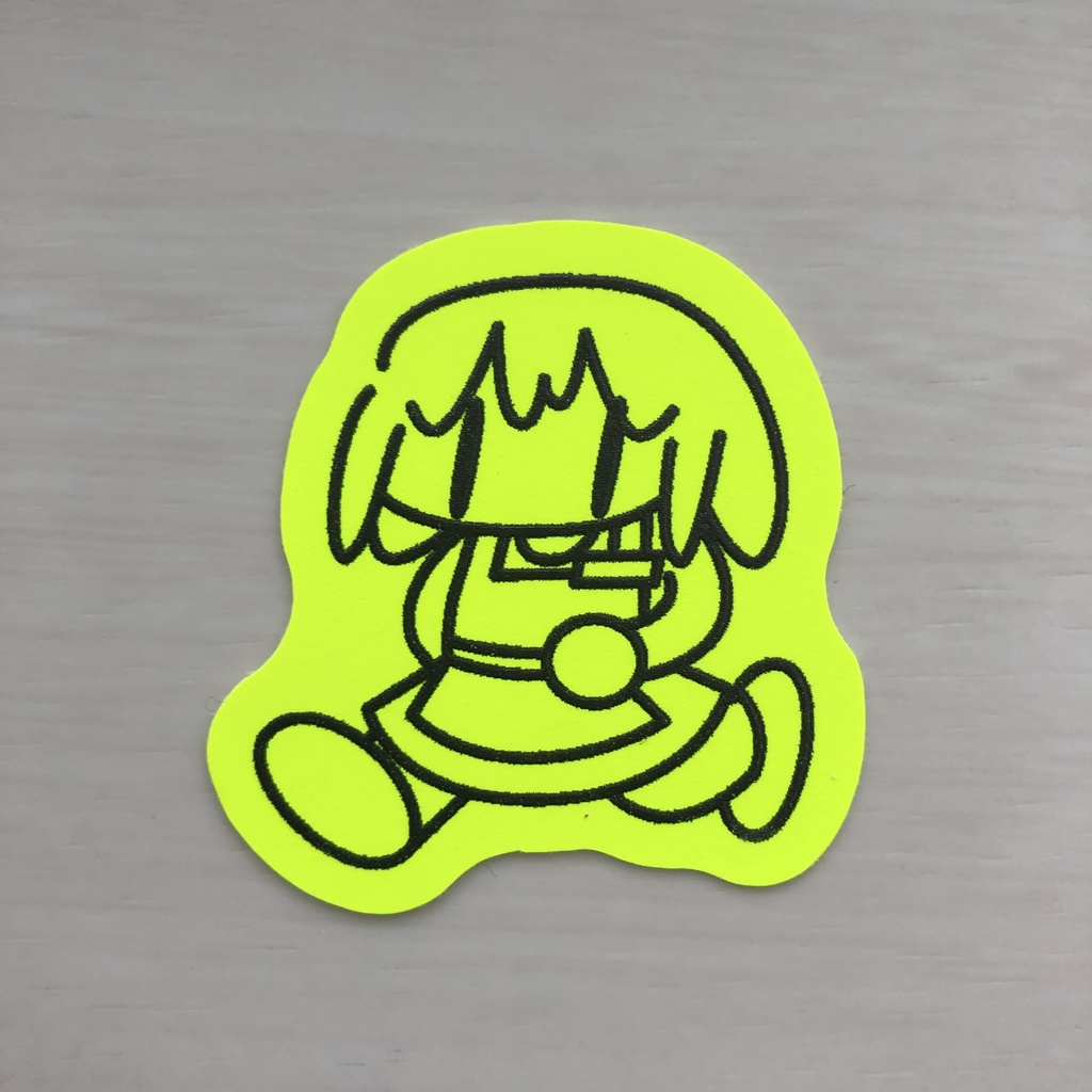 オリジナルステッカー 蛍光イエロー ホログラム