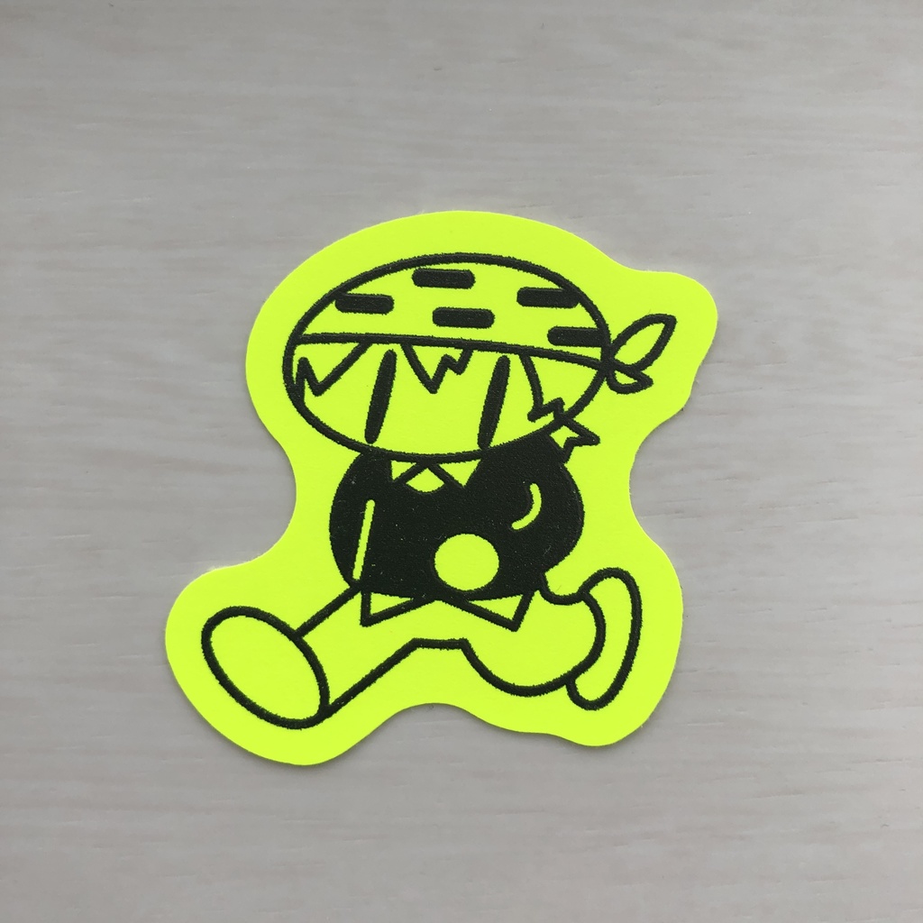 オリジナルステッカー 蛍光イエロー ホログラム