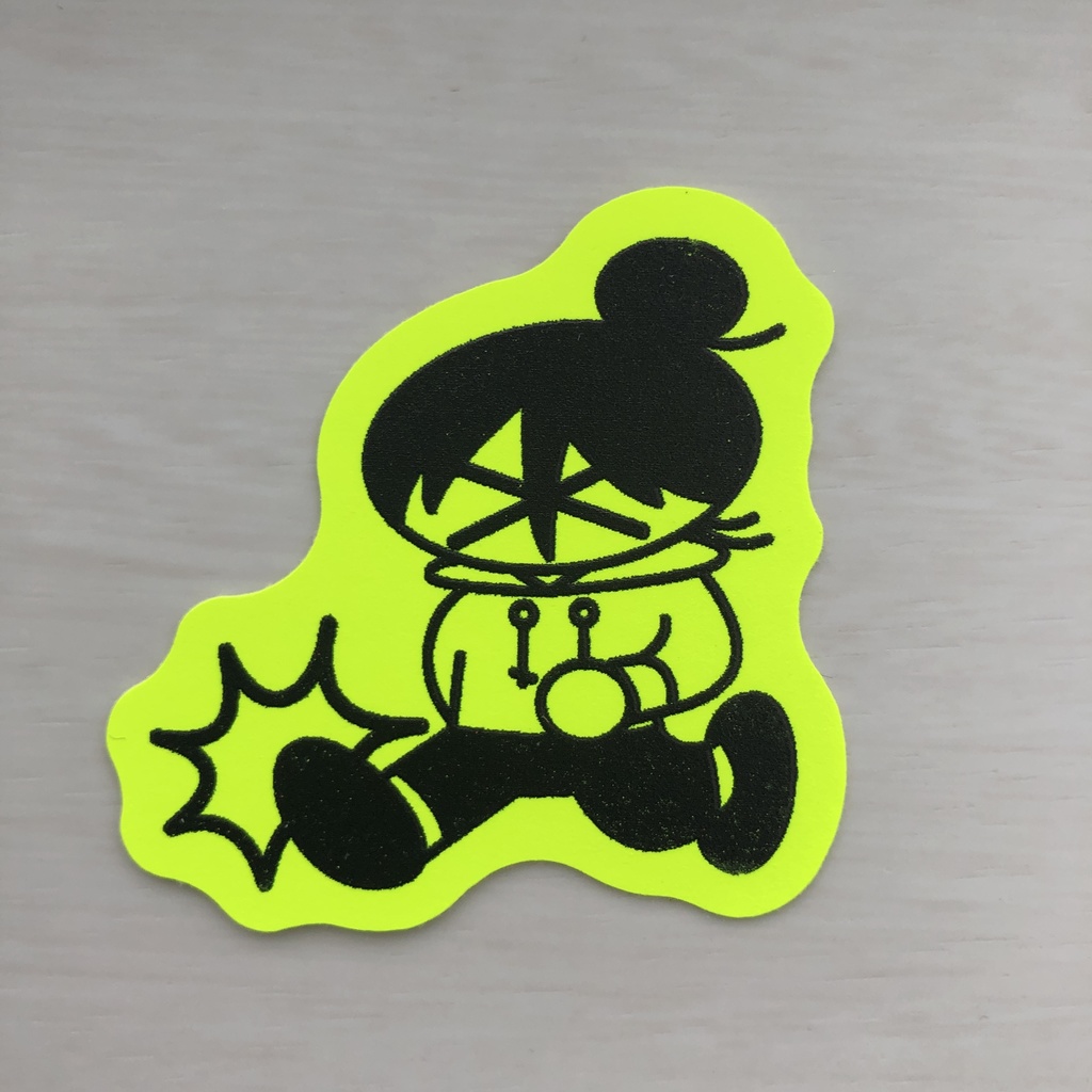 オリジナルステッカー 蛍光イエロー ホログラム