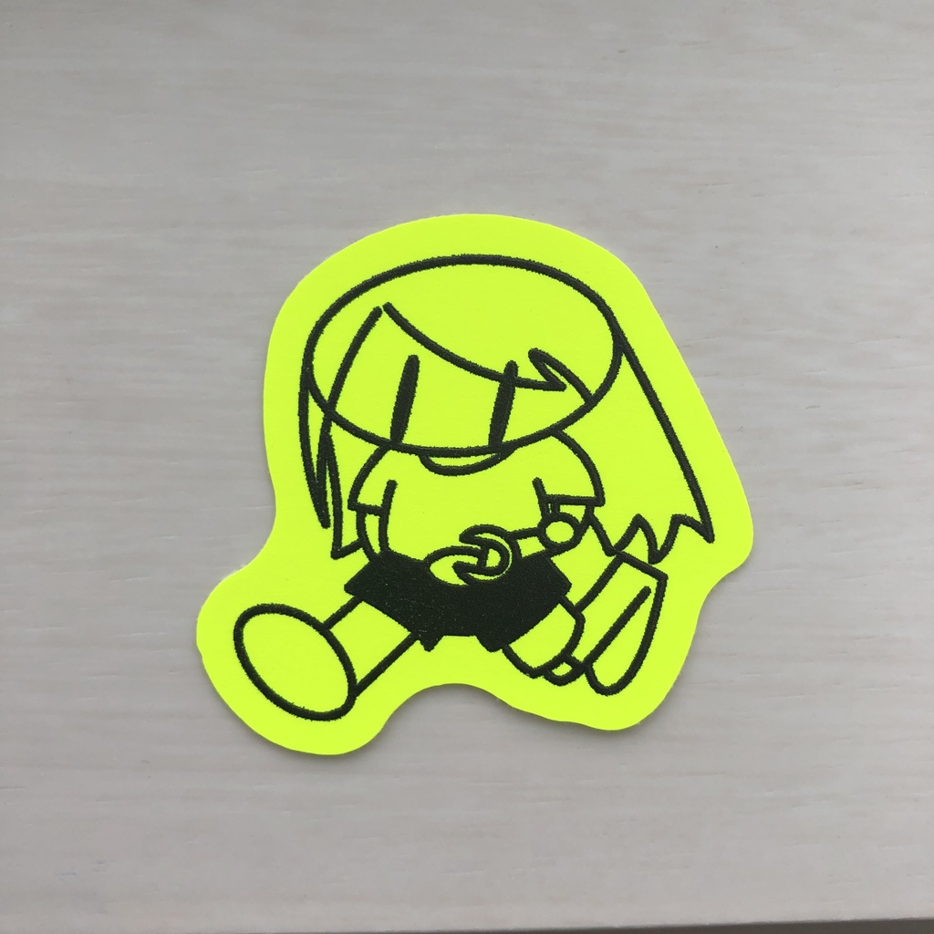 オリジナルステッカー 蛍光イエロー ホログラム