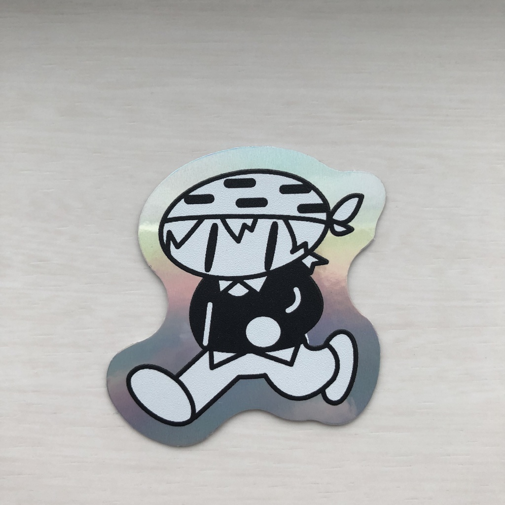 オリジナルステッカー 蛍光イエロー ホログラム