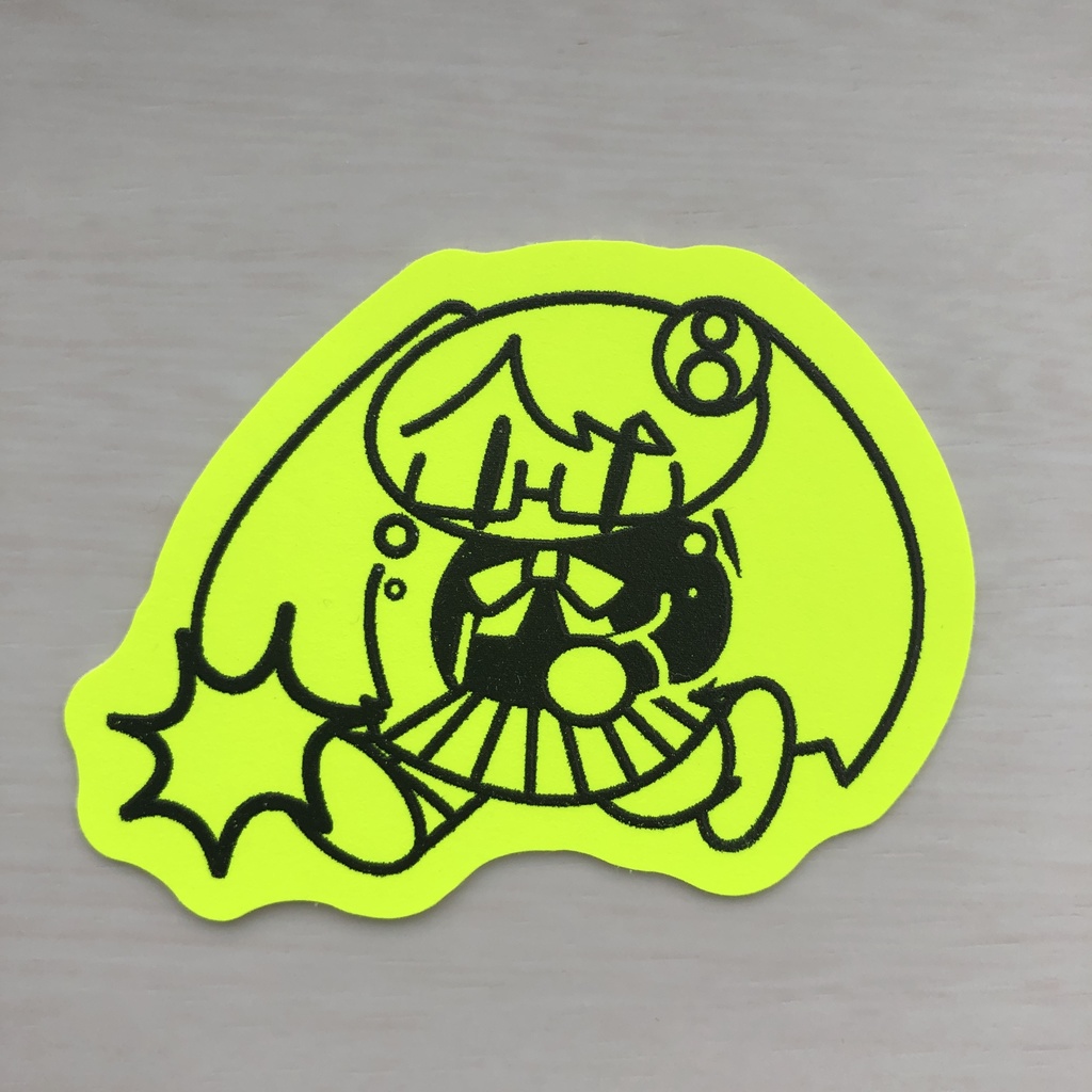 オリジナルステッカー 蛍光イエロー ホログラム